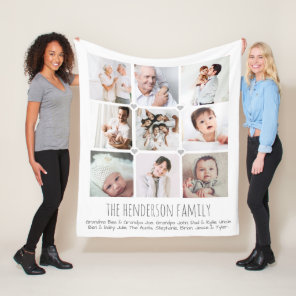 Personalized 9-photo family blanket