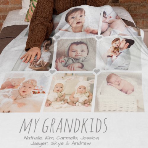 Personalized 9_photo grandparents blanket