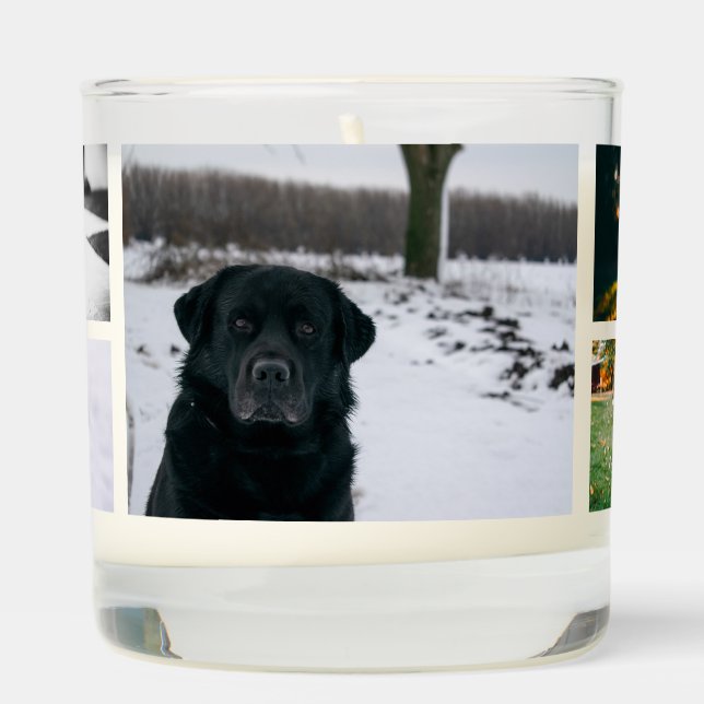 Personalized 9 Photo Template Collage Scented Candle (Right)
