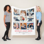 Personalized 9-Photo 'World's Best Mom' Fleece Blanket