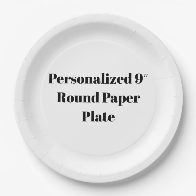 Personalized 9″ Round Paper Plate (Front)