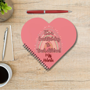 Personalized A Beautiful Day to Teach Rainbow Notebook
