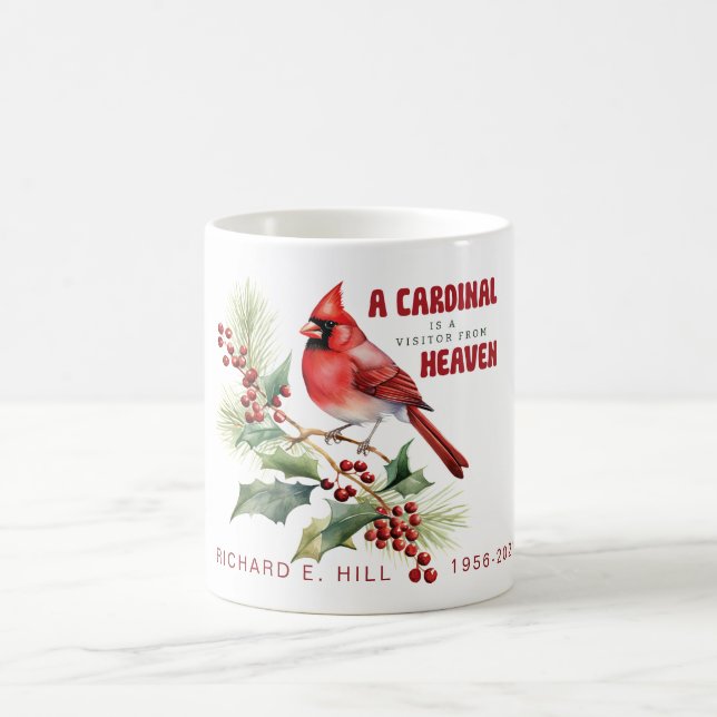 Personalized A Cardinal Is A Visitor From Heaven Coffee Mug (Center)