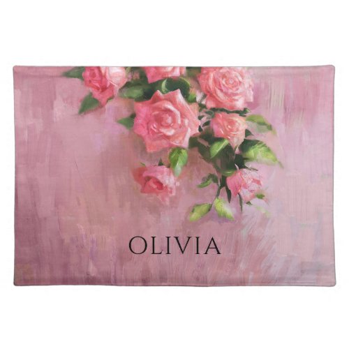 Personalized A Dream in Shades of Pink Cloth Placemat