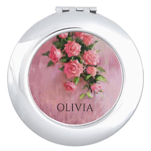Personalized A Dream in Shades of Pink Compact Mirror
