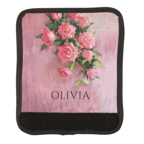 Personalized A Dream in Shades of Pink Luggage Handle Wrap