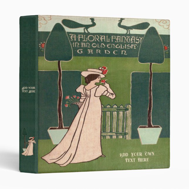 Personalized A Floral Fantasy Book 3-Ring Binder (Front/Spine)