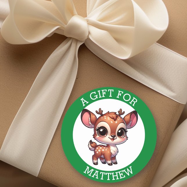 Personalized A Gift For Christmas  Classic Round Sticker (Creator Uploaded)