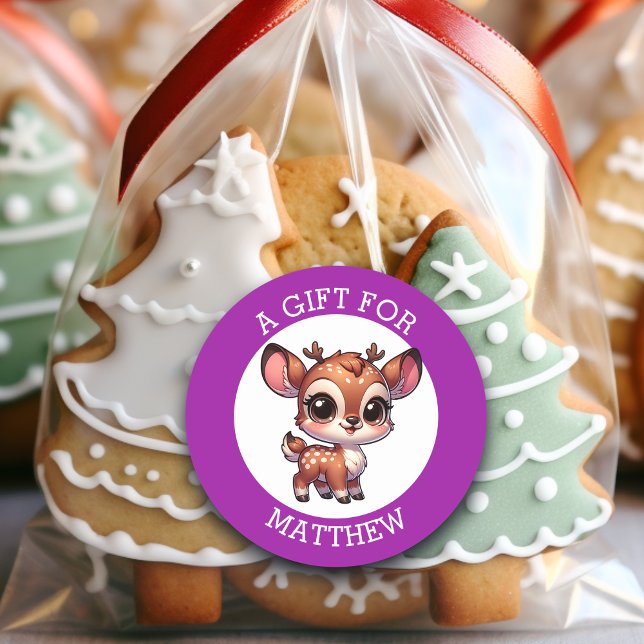 Personalized A Gift For Christmas  Classic Round Sticker (Creator Uploaded)