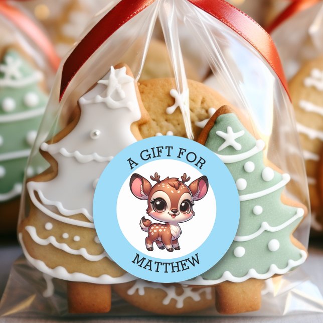 Personalized A Gift For Christmas  Classic Round Sticker (Creator Uploaded)