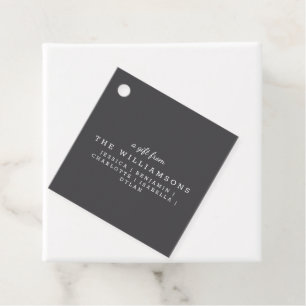 Personalized A Gift From Modern Elegant Black Chic Favor Tags
