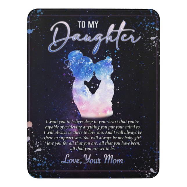 Personalized A Letter To My Daughter, Blanket for Door Sign (Contemporary Vert)