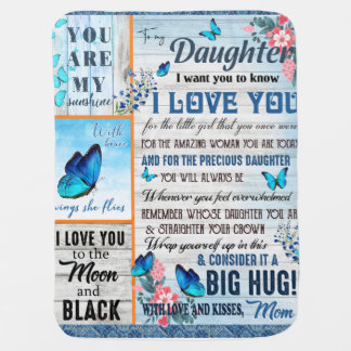 Personalized A Letter To My Daughter, Butterflies Baby Blanket
