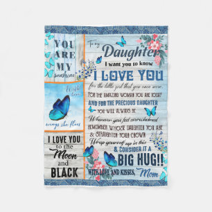 Personalized A Letter To My Daughter, Fleece Blanket