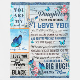Personalized A Letter To My Daughter, Fleece Blanket