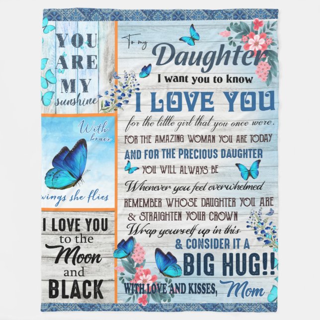 Personalized A Letter To My Daughter, Fleece Blanket (Front)