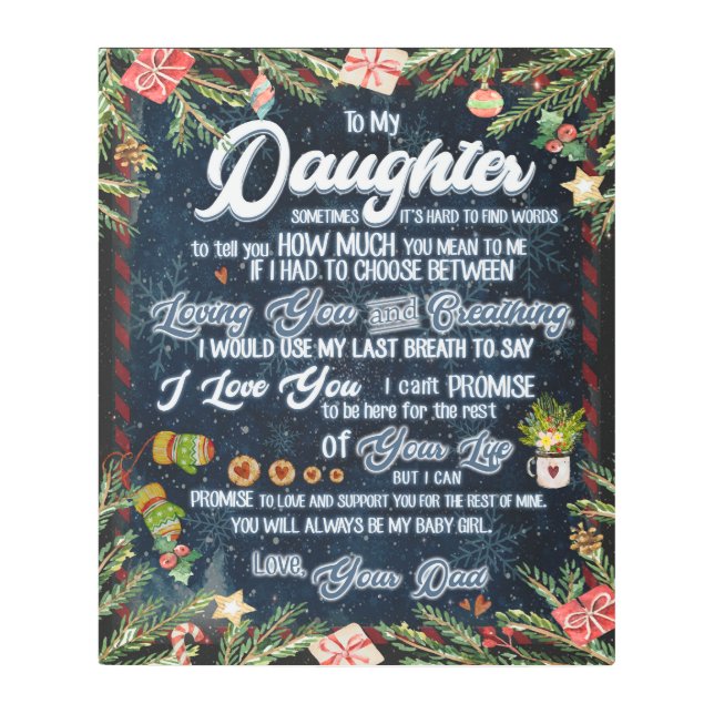 Personalized A Letter To My Daughter From Dad, Metal Print (Front)