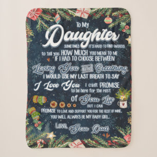 Personalized A Letter To My Daughter From Dad, Sherpa Blanket