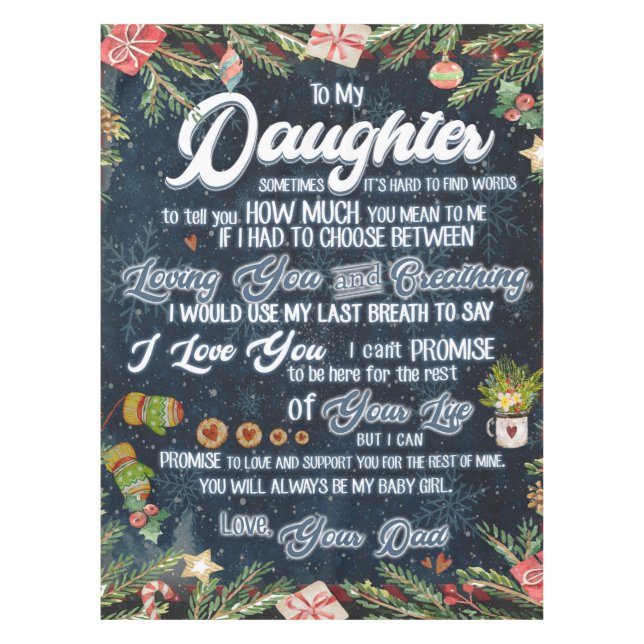 Personalized A Letter To My Daughter From Dad, Tablecloth (Front)