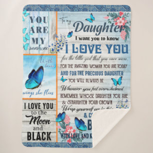 Personalized A Letter To My Daughter, Sherpa Blanket