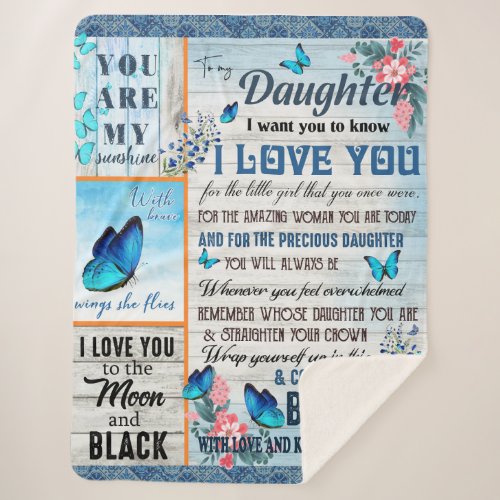 Personalized A Letter To My Daughter Sherpa Blanket