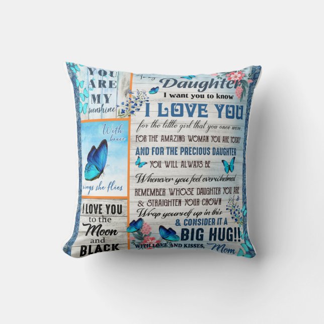 Personalized A Letter To My Daughter, Throw Pillow (Front)