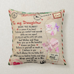Personalized A Letter To My Daughter Throw Pillow