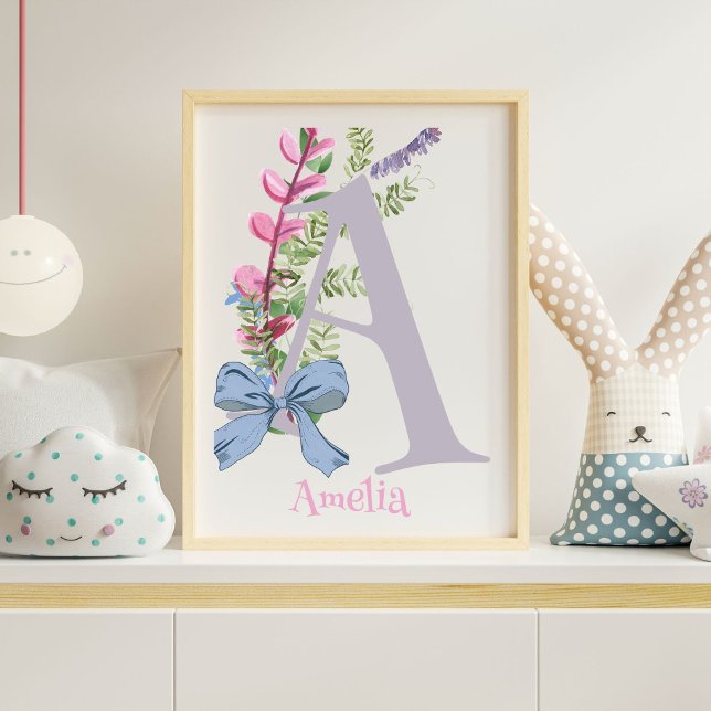Personalized A Nursery Art Work with Flowers Photo Print (Creator Uploaded)