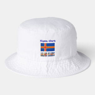 Personalized Aaland Islands Flag Bucket Hat