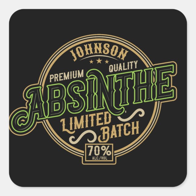 Personalized Absinthe Herbal Spirit Liquor Label (Front)