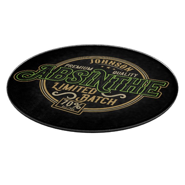 Personalized Absinthe Herbal Spirit Liquor Label Cutting Board (Corner)