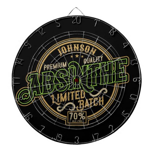 Personalized Absinthe Herbal Spirit Liquor Label Dart Board
