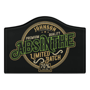 Personalized Absinthe Herbal Spirit Liquor Label Door Sign