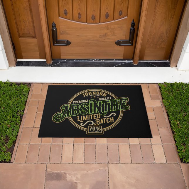 Personalized Absinthe Herbal Spirit Liquor Label Doormat (Outdoor)