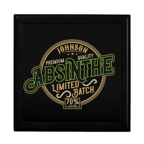 Personalized Absinthe Herbal Spirit Liquor Label Gift Box