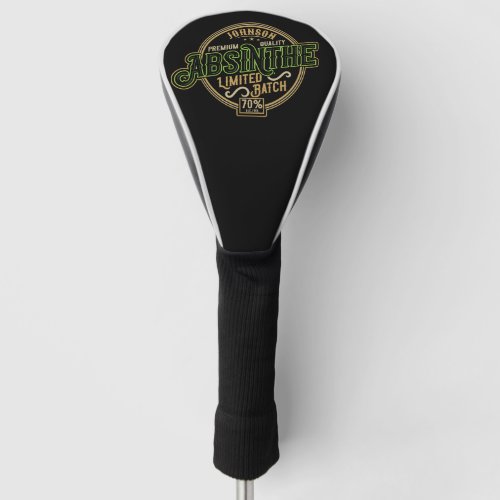 Personalized Absinthe Herbal Spirit Liquor Label Golf Head Cover