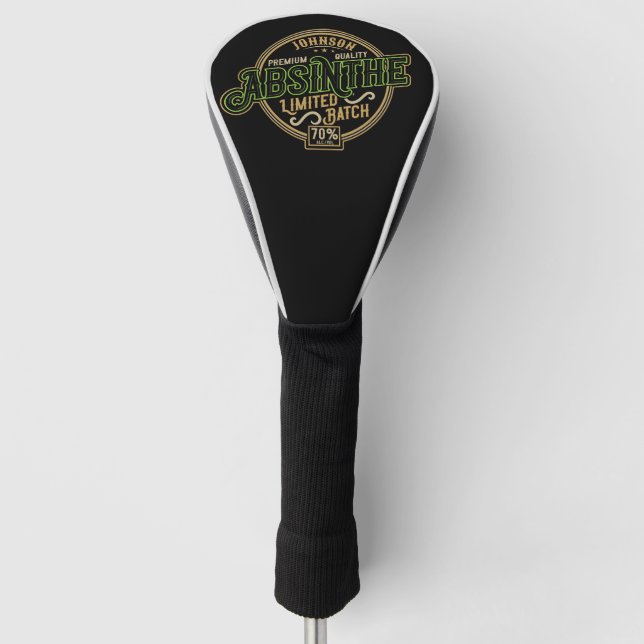 Personalized Absinthe Herbal Spirit Liquor Label Golf Head Cover (Front)