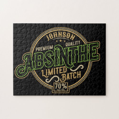 Personalized Absinthe Herbal Spirit Liquor Label Jigsaw Puzzle