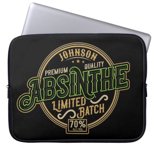 Personalized Absinthe Herbal Spirit Liquor Label Laptop Sleeve