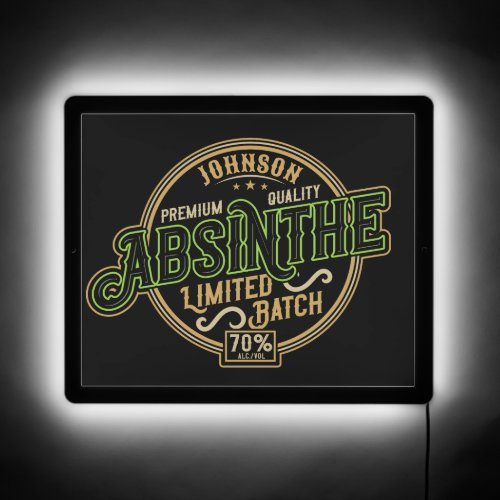 Personalized Absinthe Herbal Spirit Liquor Label LED Sign