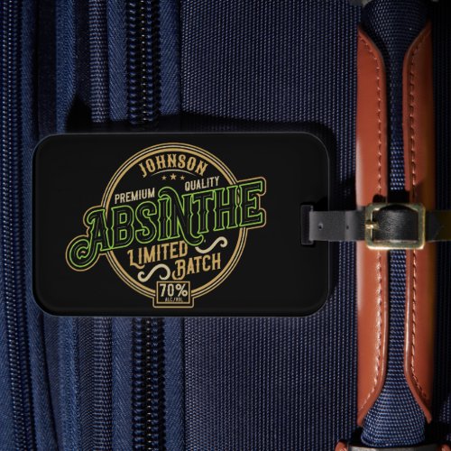Personalized Absinthe Herbal Spirit Liquor Label Luggage Tag