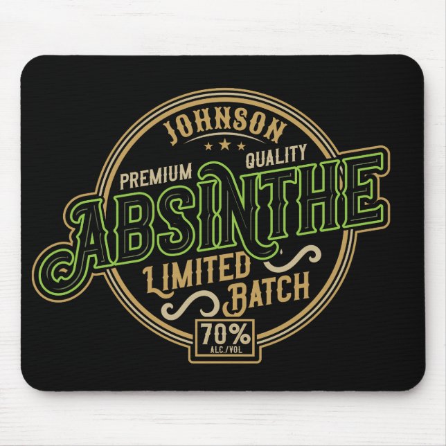 Personalized Absinthe Herbal Spirit Liquor Label Mouse Pad (Front)