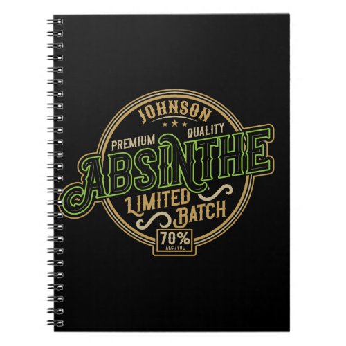 Personalized Absinthe Herbal Spirit Liquor Label Notebook