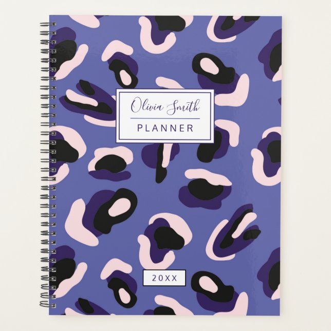 Personalized Abstract Animal Print Purple Planner (Front)