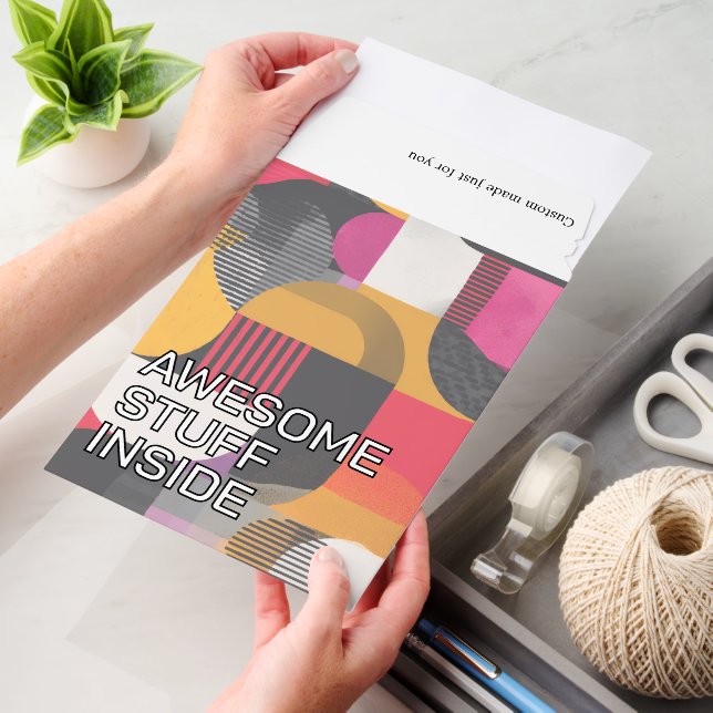 Personalized Abstract Art Awesome Stuff QR code  Envelope Mailers (Desk)