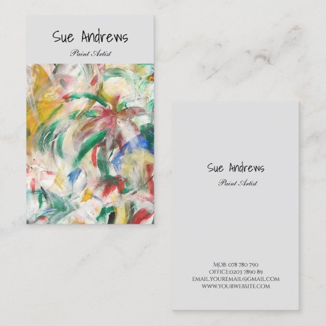  Personalized Abstract Artist Handwriting  Business Card (Front/Back)