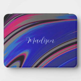 Personalized Abstract Blue Gray Magenta Fractal Kindle Cover
