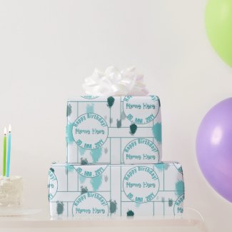 Personalized Abstract Blue Grey Green Color Splash