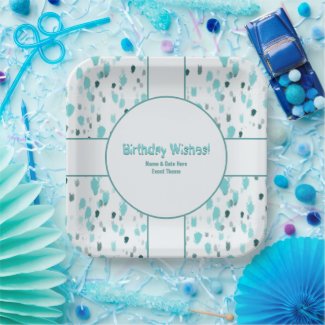 Personalized Abstract Blue, Grey Paint Splash Art