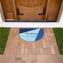 Personalized Abstract Blue Hues Semicircle